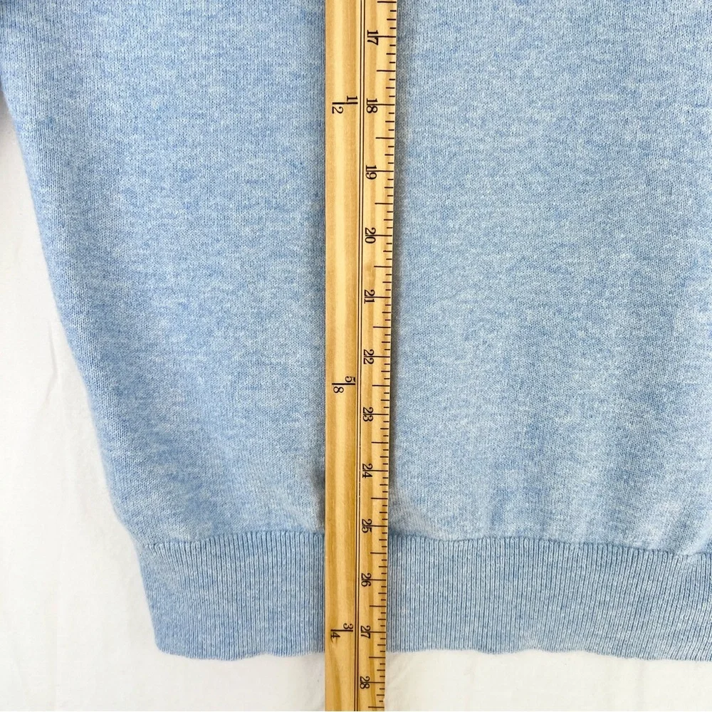 Collars & Co Blue Luxury Touch Cotton and Cashmere V-Neck Sweater Sz XL Pullover
